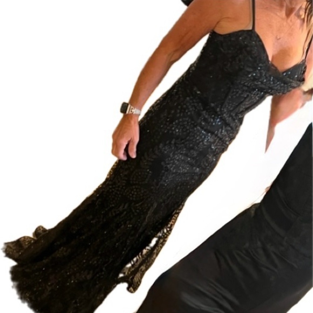 Elegant Black Sequin Gown